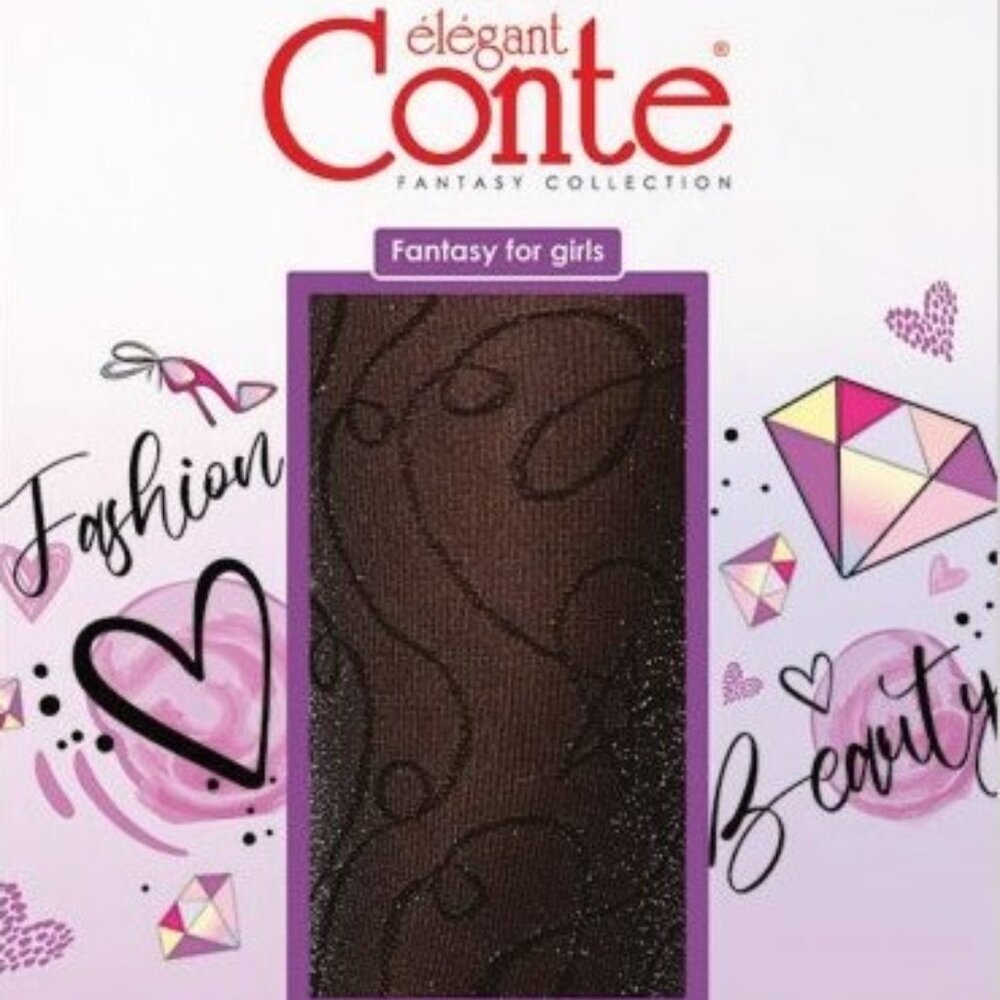 Conte Shiny 60 Den - Dense Fantasy Tights for Girls with lurex & a fancy pattern